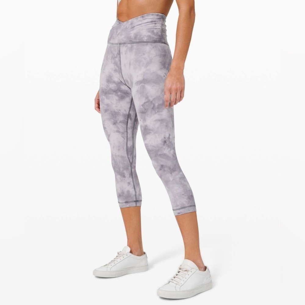 lululemon athletica Gray Tie-Dye High-Waist Crop Leggings Size 12
